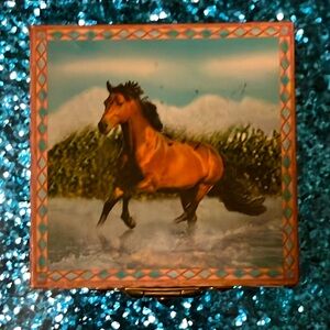 Cute, little Vintage jewelry box with horses. 🐴